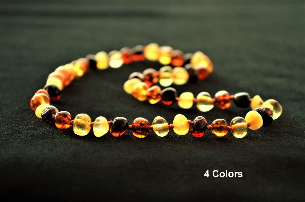 Natural Baltic amber Teething baby Adult necklace 4 Colors Baroque beads
