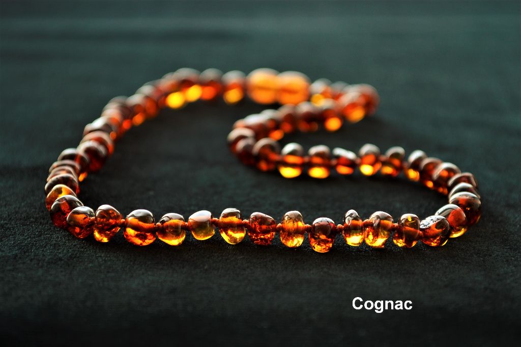Natural Baltic amber Teething baby Adult necklace Cognac Baroque beads