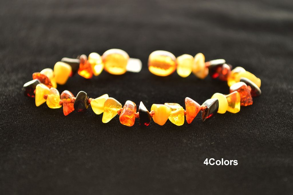 Baltic amber baby adult Safe knotted bracelet anklet teething 4 colors