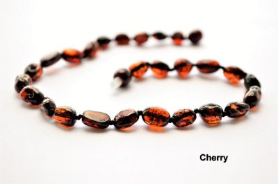 Baltic Amber neckalce olive beads cherry