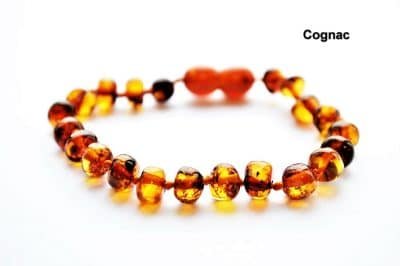 Knotted Baltic Amber Bracelet Cognac color