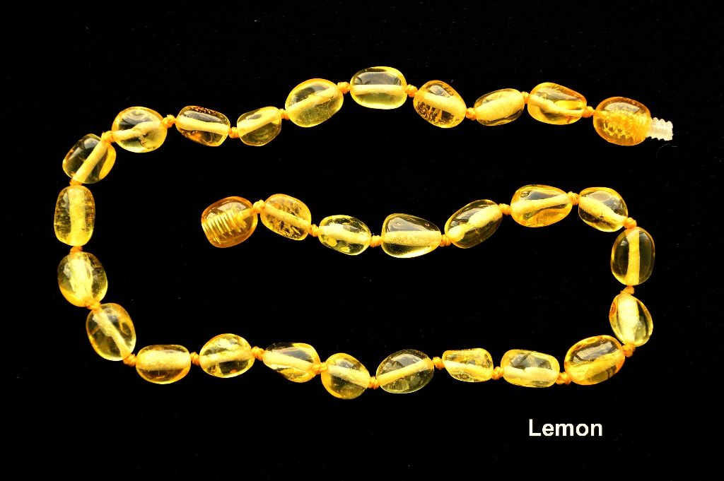 Lemon Amber necklace olive beads