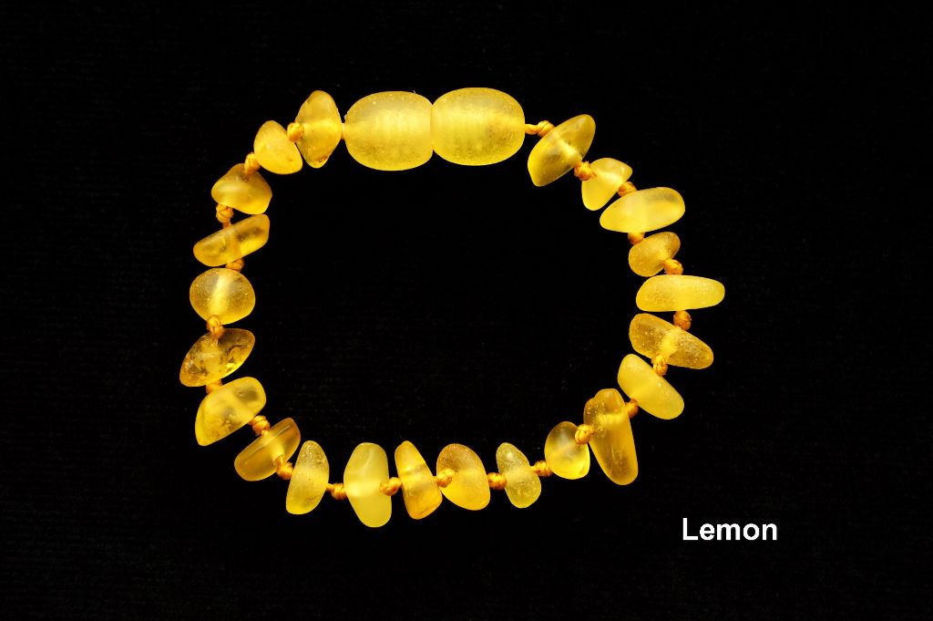 Baltic amber baby adult Safe knotted bracelet anklet teething Lemon