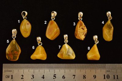 Natural Baltic amber Pendants Small 925 Silver