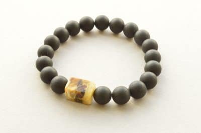 Black amber bracelet elastic